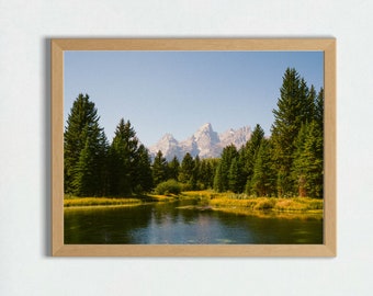 Grand Teton National Park Mountain Print - Lake and Mountain Wall Art - National Park Art - National Park Photography