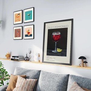 Digital Download PRINTABLE Bar Cart Art | Classic Cocktail Wall Art | Minimalist Alcohol Prints | Bar Cart Decor | Bar Decor | Decor | Table
