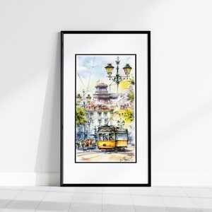 Portugal Travel Poster, Lisbon Wall Art Prints, Gift for Friend, Kitchen/Dining Living Room Decor, Anniversary Gift for Her, Him, Couple