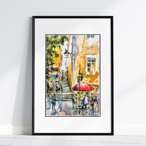Impresiones artísticas de ciudades de Europa coloridas Póster de viaje de Portugal Regalo de viaje enmarcado o sin marco, regalo de inauguración de la casa para pareja, regalo para ella, él, pareja