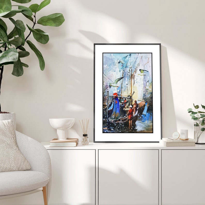 Runa art Tableau Décoration Murale Plage Mer 120x80 cm - 3 Panneaux