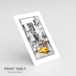Stampa di Lisbona: poster di viaggio in Portogallo in bianco e nero