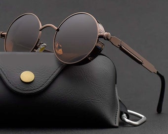 Occhiali da sole rotondi Retro Uomo Donna / Occhiali da sole rotondi vintage / Occhiali Steampunk gotici classici / Occhiali da sole con lenti rotonde / Runde Sonnenbrille