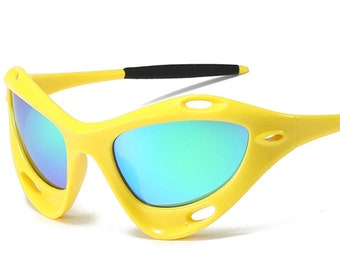 Nouvelles lunettes de soleil Y2K pour hommes et femmes | Lunettes de soleil Y2K Glam Cat Eye | Lunettes à la mode avec blocage UV | Lunettes audacieuses et spectaculaires