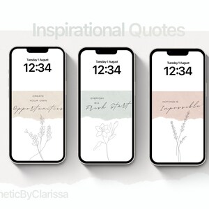 Aesthetic Inspirational Quotes Iphone Wallpaper x3 High Resolution Digital Download.