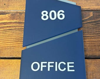 Modern Office Suite Number Sign | Custom Room Identification Sign for Business Spaces – 6x12" Acrylic ADA-Style Signage