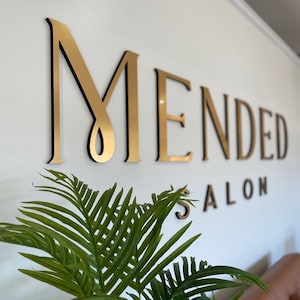 Brushed Gold Dimensional Logo/Letter Sign for Business
