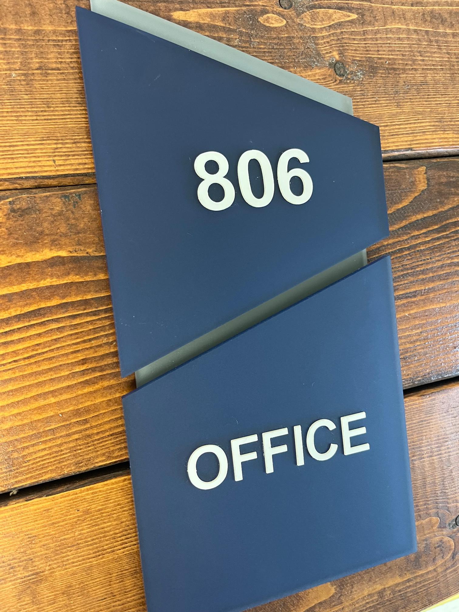 Office Number Design Modern Office Suite Number Sign | Custom Room Identification Sign for ...