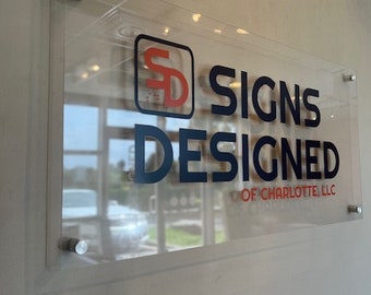 24" X 48" Acrylic Standoff Sign for Business Lobby/Reception