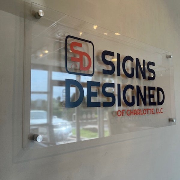 24" X 48" Acrylic Standoff Sign for Business Lobby/Reception