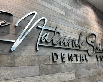 Brushed Silver Dimensional Logo/Letter Sign for Business