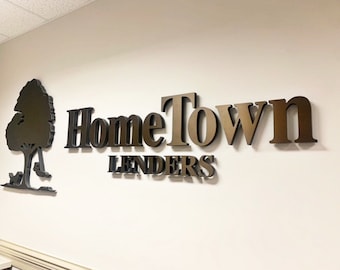 Brushed Bronze Dimensional Logo/Letter Sign for Business Lobby