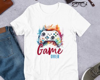 Game Over Gamer T-shirt. A Gift for a Console Fan.