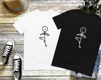 Gift for a Yoga Trainer. Stickman Meditation. Cool Shirt.