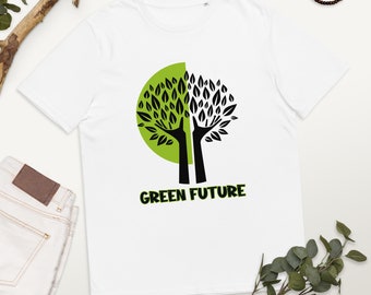 Green Future Unisex Organic Cotton T-Shirt | Eco-Friendly Print Promoting Ecology