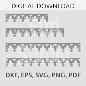 Frieze, gothic, laser cutting files, instant download files for cutting machine, dxf, eps, pdf, png, svg.