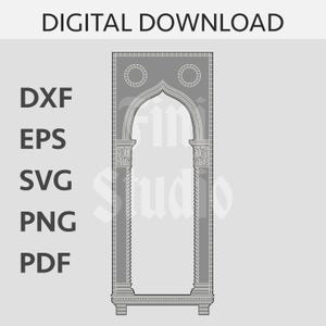 Cutting files for venetian gothic window dxf-eps-svg-png-pdf. Instant download files for cutting machine CNC. Italian architecture.