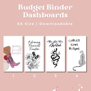 A6 Budget Binder Dashboards | Downloadable