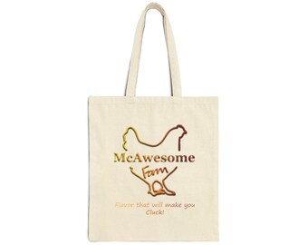 McAwesome Farm Logo Cotton Canvas Tote Bag