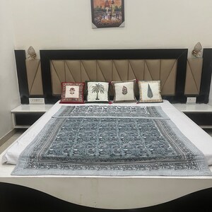 Hand Block Print Cotton Dohar Handmade Ac Blanket Reversible Dohar Ac Comforter Indian Quilt Floral Print Blanket Throw Winter Warm Dohar