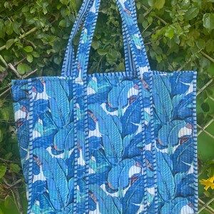 Sacola feita à mão /Sacolas acolchoadas indianas Bolsa de compras de supermercado /Bolsas florais com estampa de bloco Bolsa de ombro de algodão de lona Bolsa de piquenique de praia Boho