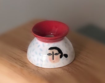 Handgemachter roter Keramik Mini Blumentopf, Keramik Mini niedliche Vase, Miniatur Blumentöpfe, glasierte Keramikvase, kleiner glasierter Keramiktopf, Vase