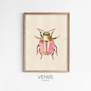 Beetle wall art, Colorful Bug Art print, Botanical illustration, Insect Kids room Decor, Insect art, Botanical Prints, Insects & Bugs Prints