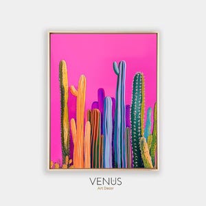 Kaktus Wandkunst, Bunter Kaktus Druck, mexikanischer Kaktus Wandkunst, rosa Kaktus Poster, Sukkulenten Druck, Mexiko Kunst, Saguaro San Pietro Kaktus