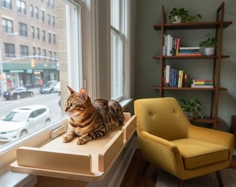 Cat Window Perch Natural Cat Furniture Cat bed for big cat or two cats.