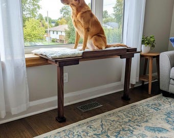 Window Perch for Large Dogs | Heavy Duty Dog Window Seat | Medium & Large Breeds | No Drill Setup | Custom Fit | Handmade in Canada