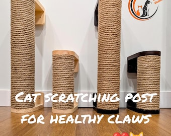 Wall Cat Scratcher: Sisal Cat Climbing Post, Natural Wood Furniture