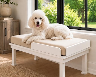Elevated Dog Bed for Standard Poodle, Raised Dog Bed for Medium Large Dogs, Window Dog Bed, Bedside Pet Bed