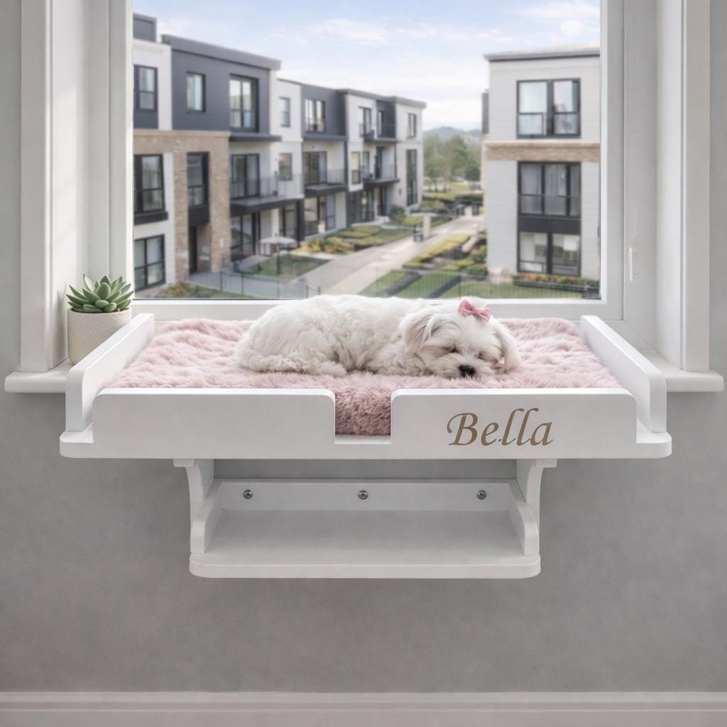 Modern Dog Window Perch for Small Breeds, Personalized Window Seat for ...