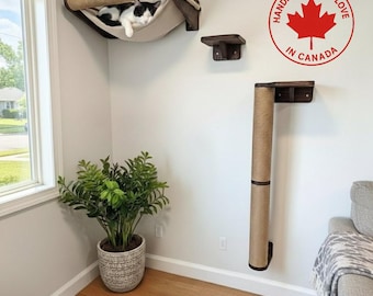 Cat Wall Furniture with  Cat tree tower Cat scratching post and Hammock Cat steps Cat feeder