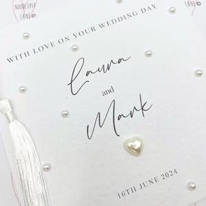 Personalised Wedding Card, Wedding Card, Mr and Mrs, Wedding Keepsake, Pearl Wedding Card image 2