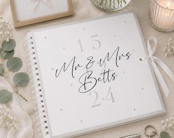 Personalised Wedding Guest Book, Wedding Memory Book, Wedding Keepsake Book, Mr and Mrs, Wedding, Wedding Gift, Wedding Keepsake