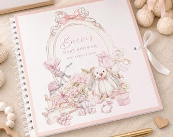 Personalised Baby Shower Guest Book, Baby Shower Memory Book, Baby Shower Keepsake Book, Baby Shower Gift, Baby Shower, Baby Girl
