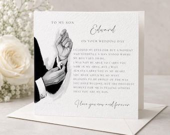 Son On Your Wedding Day Card, Wedding Day Card, Son Wedding Day, Personalised Wedding Card,