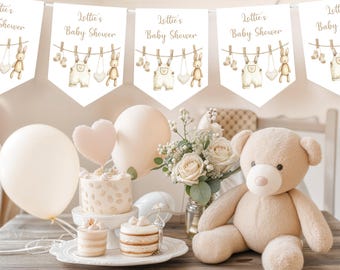 Baby Shower Bunting, Baby Shower Garland, Baby Shower Deco, Neutral Baby Shower, Mummy To Be, Personalised Bunting, New Baby