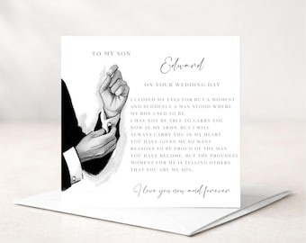 Son On Your Wedding Day Card, Wedding Day Card, Son Wedding Day, Personalised Wedding Card,