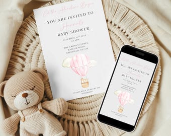 Editable Baby Shower Invitation, Customizable Baby Shower Invitation, Let The Adventure Begin Invitation, Printable Baby Shower Invite