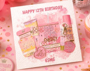 Birthday Card For Her, Girly Card, Make up Card, Teen Girl Card, Plouise Inspired Birthday Card, Daughter Birthday, Granddaughter