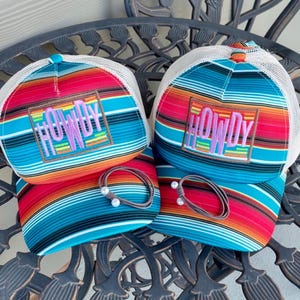 HOWDY Southwest Cap with Hair Tie, Women&#39;s Baseball hat with ponytail slit