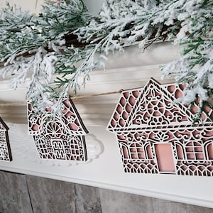 Pinkmas! Gingerbread Garland | Gingerbread House Garland | Neutral Christmas Decor | Christmas Garland