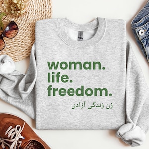 Woman Life Freedom Shirt | Zan Zendegi Azadi Sweatshirt | Mahsa Amini Shirt | Women&#39;s Rights Shirt | Stand With Iranian Women