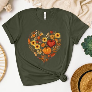 Cottagecore Fall Heart Shirt | Fall Themed Pumpkin Sweatshirt | Pumpkin Patch Sweater | Autumn Sweater | Gift for Her | 5 Sizes & 6 Colors