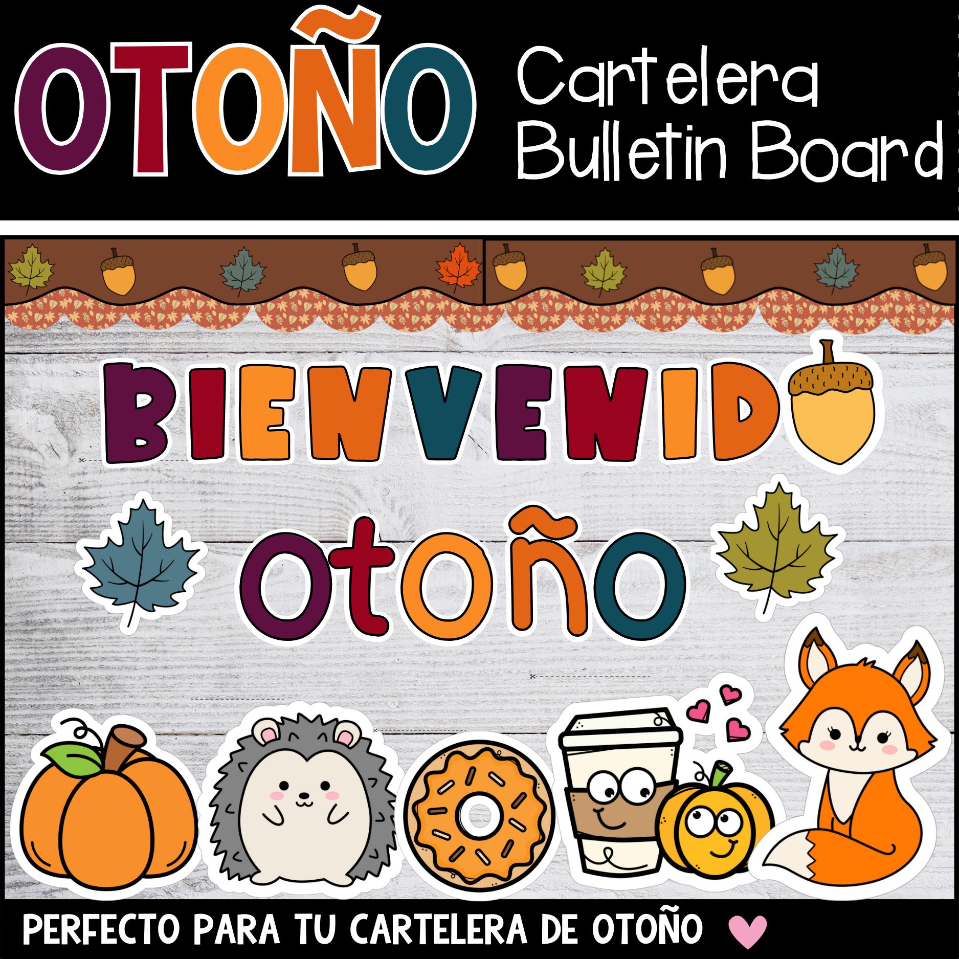 Fall – Bulletin Board in Spanish | Welcome Fall | Editable + BW - Etsy, image size:1875x1875