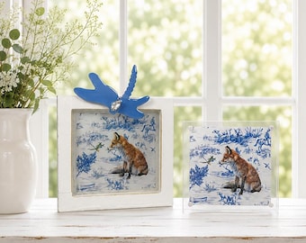 Fantasy Fox Wall Art Print, Enchanted Forest Decor, Mystical Woodland Animal Painting, Cottagecore Fantasy Art