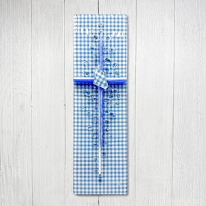 Blue Cut Glass Wall Cross: Hand-Painted Christian Decor