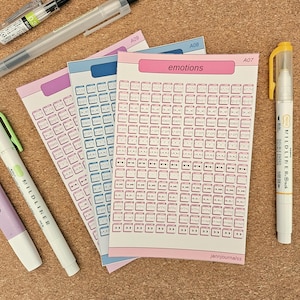 Stickers planificateur d'émotions | Stickers Bullet Journal | Feuilles d'autocollants en vinyle mat | Organisez-vous